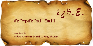 Árpási Emil névjegykártya